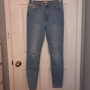 Forever 21 high-rise ripped skinny jeans